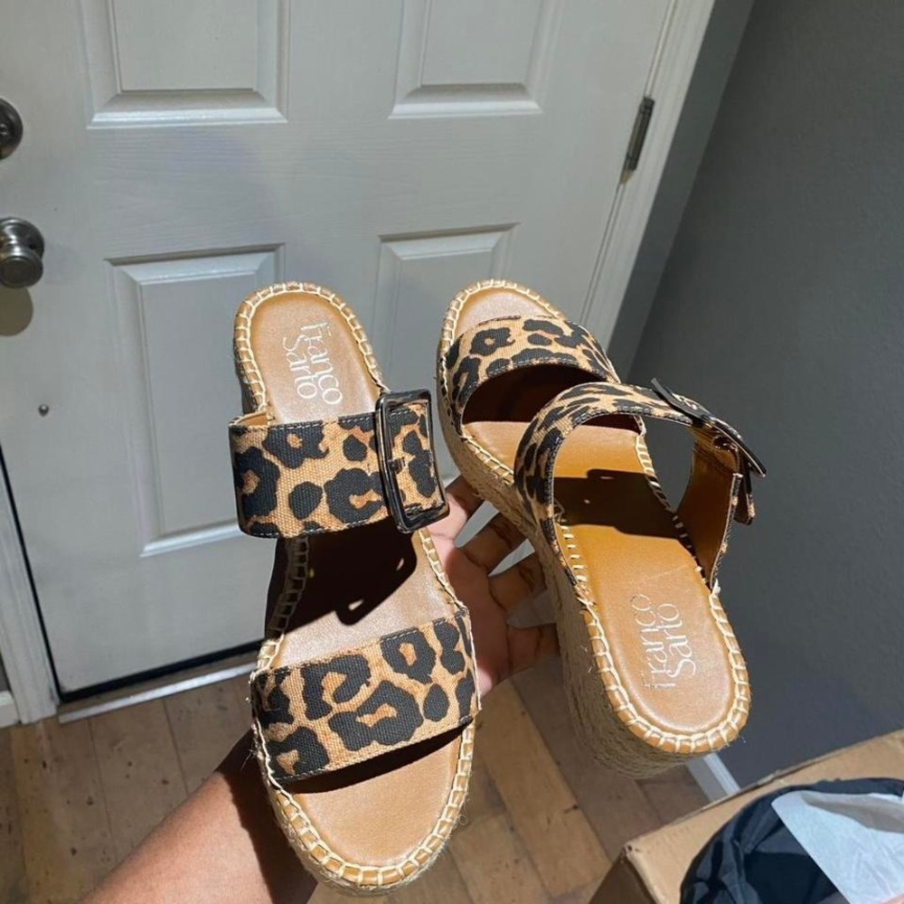 Franco Sarto leopard print wedge espadrilles Size 9 - Picture 4 of 8